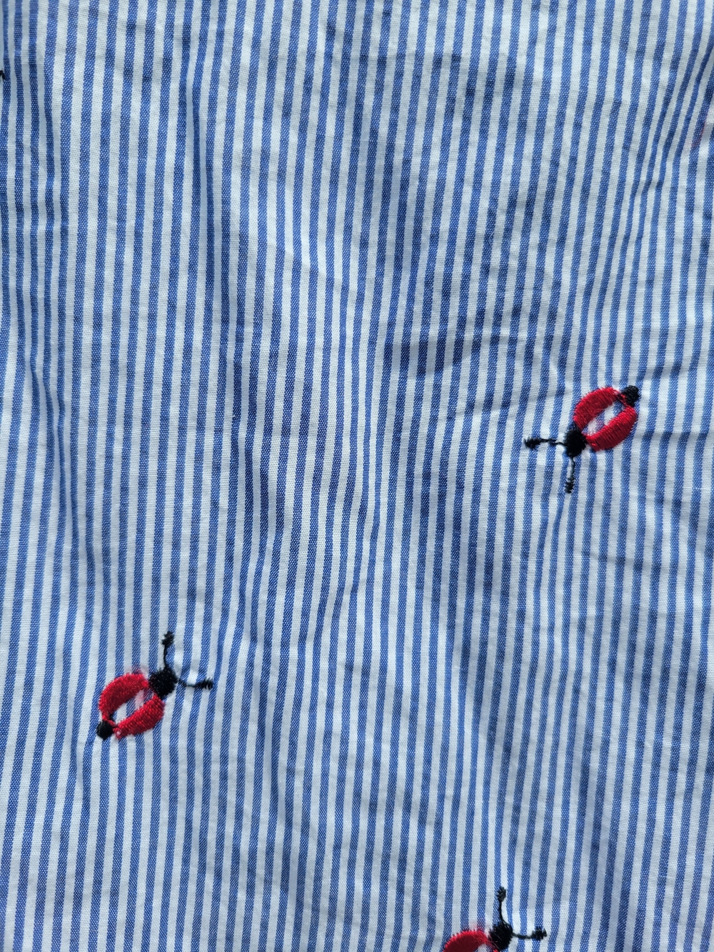 Talbots Blue and White Striped Sleeveless Camisole with Ladybug Embroidery - Picture 5 of 5